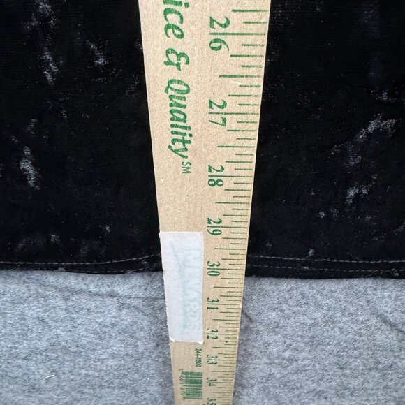 Spring + Mercer Top Womens XL Black Crushed Velvet V Neck Legging Tee Pocket - Picture 6 of 8